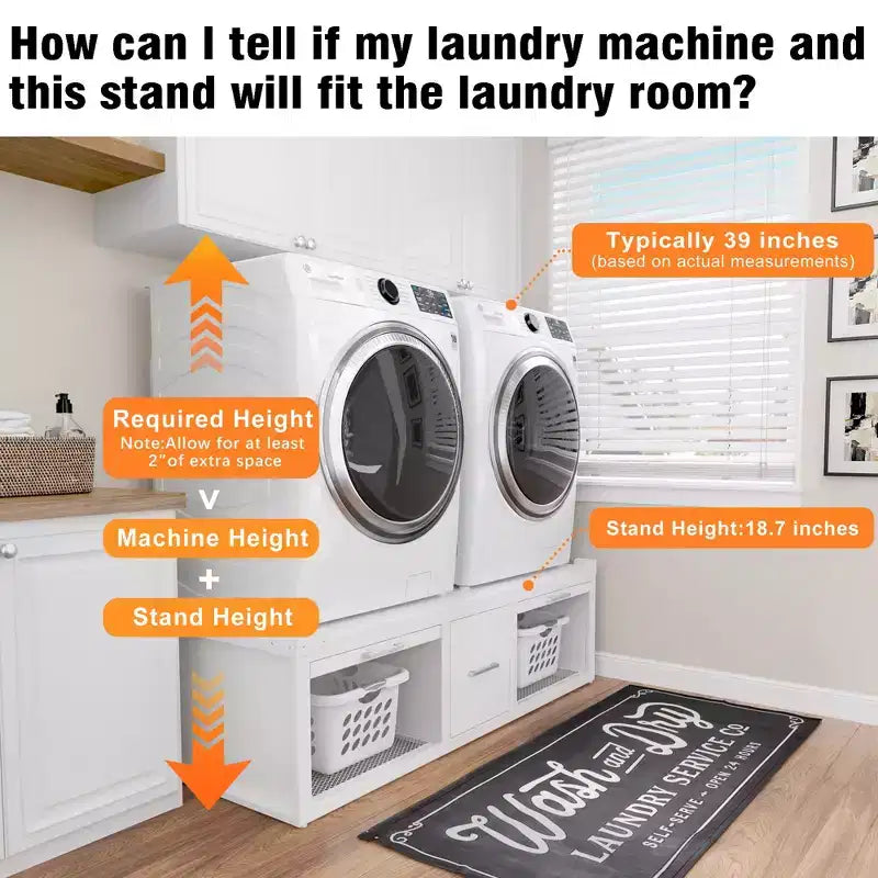 GDLF Washer and Dryer Pedestals, Universal Washer and Dryer Stand with Pull-Out Shelf,White