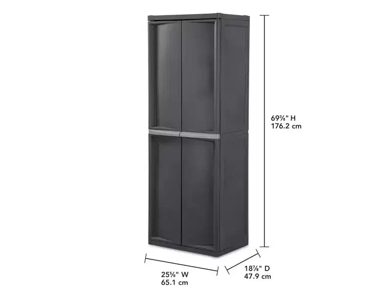Sterilite 2 Pack Adjustable 4-Shelf Garage Storage Cabinet Bin Organizer, Gray
