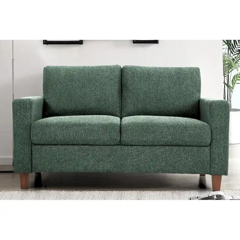 Miles Mid Century Modern Loveseat 2 Seater Sofa Couch with Reversible Back Pillows Large