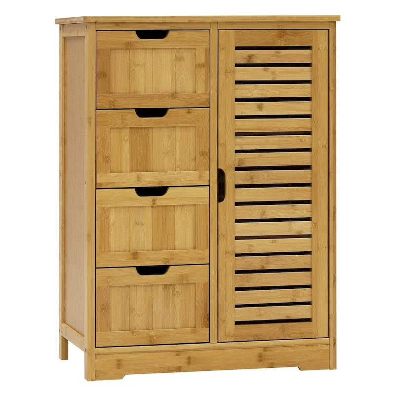VEIKOUS Bathroom Floor Storage Cabinet with 4 Drawers