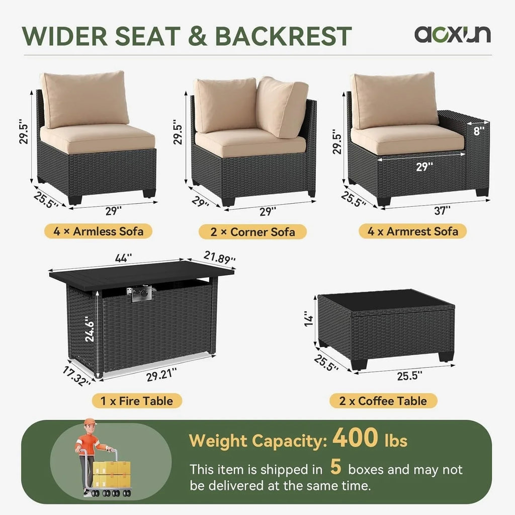 Outdoor Patio Furniture Sets with 4in Thicken Cushion