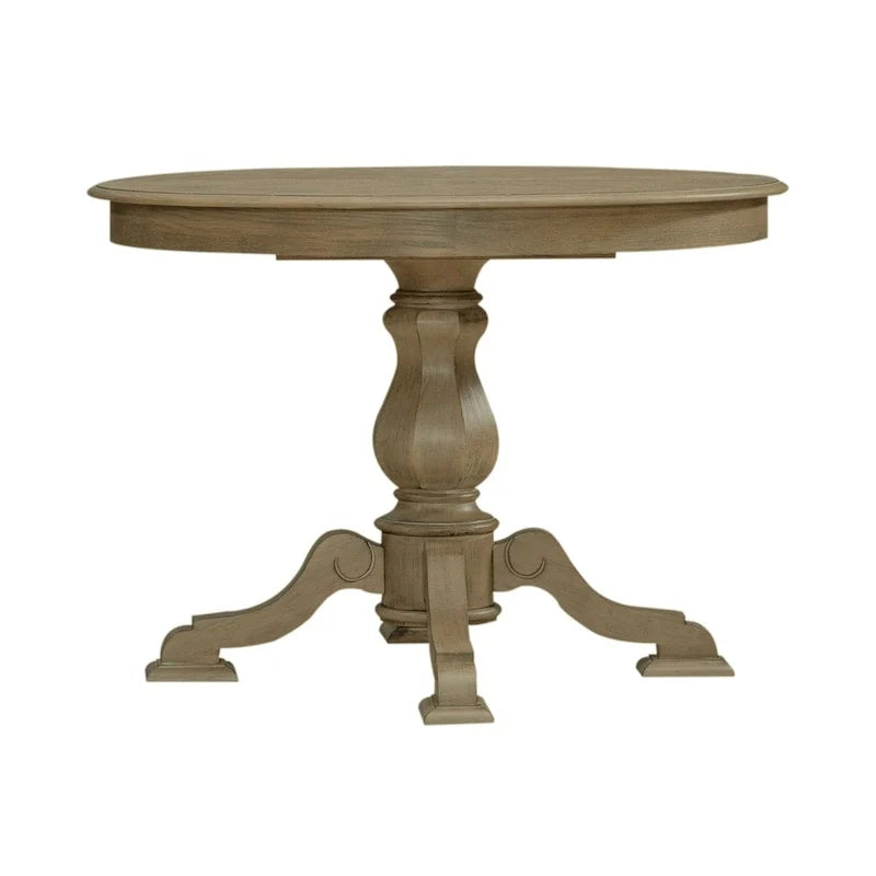 Magnolia Manor Round Pedestal Dining Table with Expandable Leaves - 2 Finishes