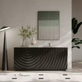 59 Modern Spiral Sideboard Buffet Cabinet, Low Profile Art Entryway Storage Cabinet with 3D Ripple Texture Doors