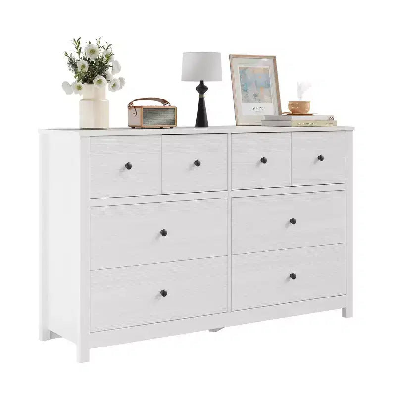 Modern 8-Drawer Dresser for Bedroom, Wide Wood Chest of Drawers with Deep Storage, Freestanding Organizer Cabinet Furniture for Living Room