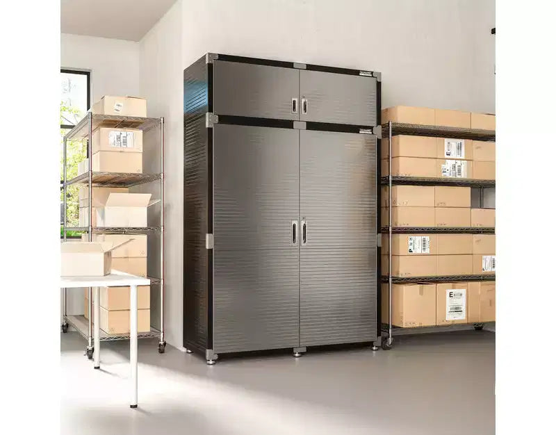 Seville Classics UltraHD 2-Piece Extra-Wide Storage Cabinet Set, 60 x 24