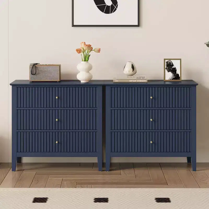 Heynemo 3 Drawer Dresser, Painted 30 Inch Tall Wood Nightstand with Storage, Wide Modern Chest of Drawers with Ball Bearing Slide