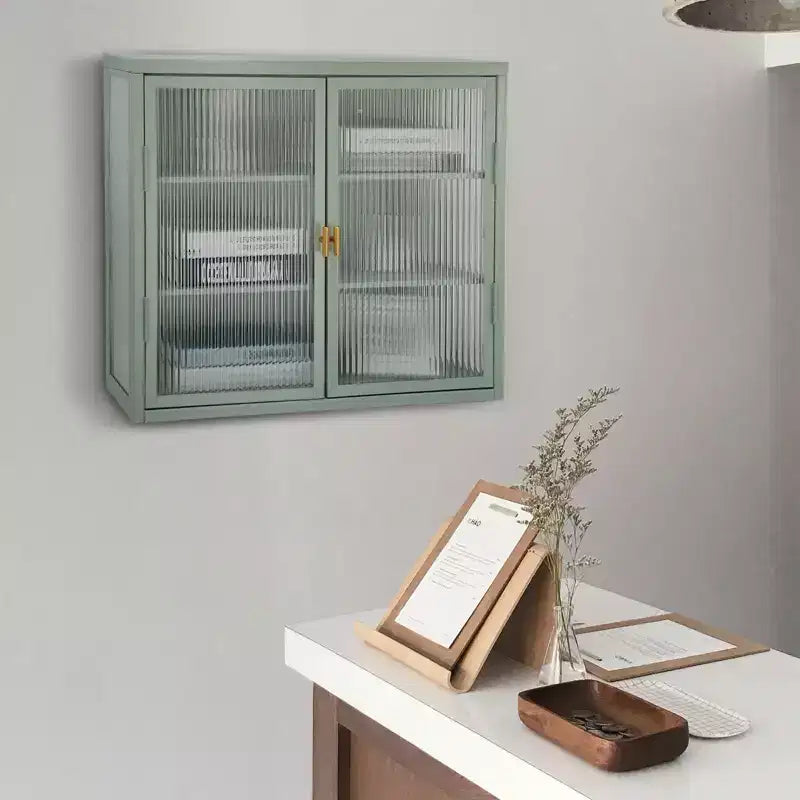 Armoires murales doubles en verre avec suffisamment d'espace de rangement, étagères amovibles, armoire murale, coffre de rangement à outils pratique