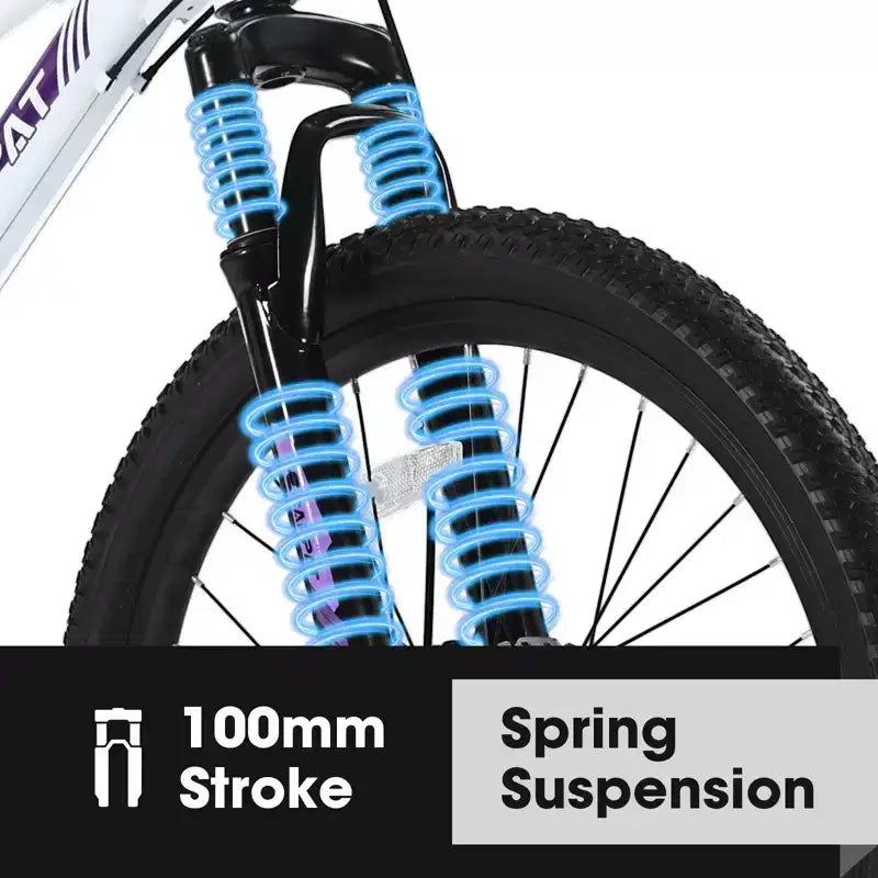 VTT Okak 24/26 pouces avec 21 vitesses et double freins à disque, vélo pour enfants avec suspension avant de 100 mm, Dirt Bike pour adolescents et femmes