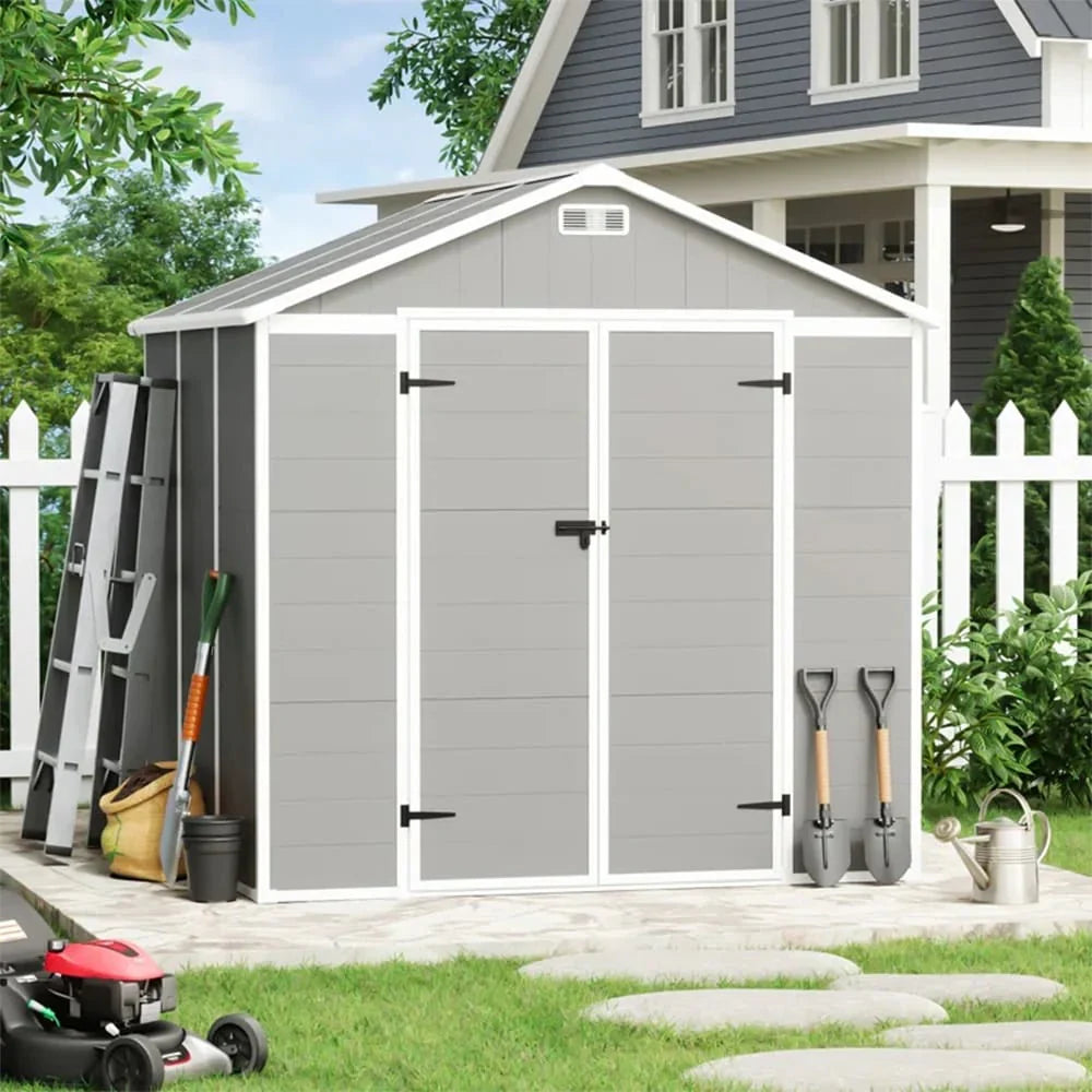 Abri de jardin en résine toutes saisons avec plancher, 1,8 m x 1,2 m/1,8 m x 2,4 m/2,4 m x 1,8 m/2,4 m x 3 m, Spire Tool Shed