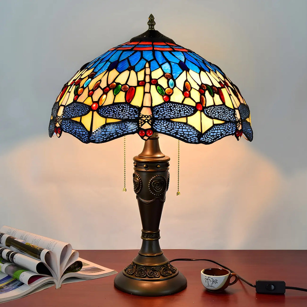 HomeyFad 2-Light Vintage Stainless Glass Dome Table Lamp