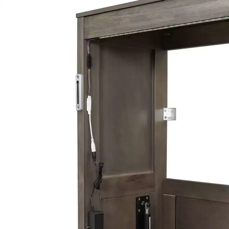 Twin Size Murphy Bed with LED Light, can be Folded into a Cabinet, Hidden Wall Bed Cabinet for Guest Room