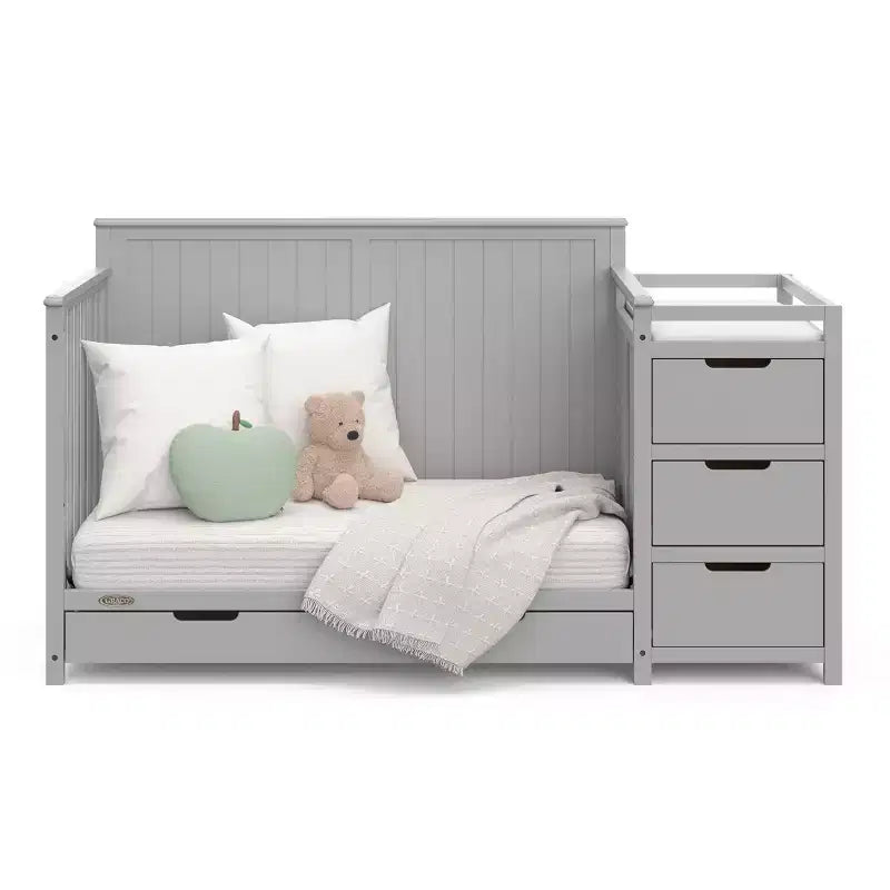 5-in-1 Convertible Crib and Changer with Drawer