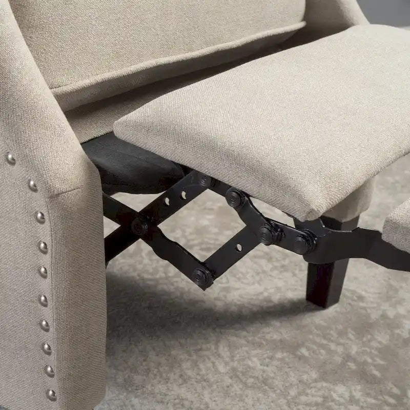 Wingback Push-Back Recliner Chair, Upholstered, Classic Style, Living Room Accent