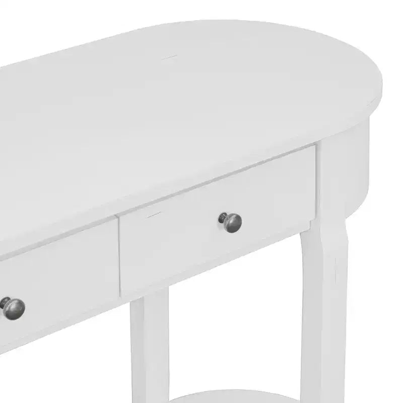 Whisen Rustic Console Table Entryway Table Side Table with Fluted Drawer Front