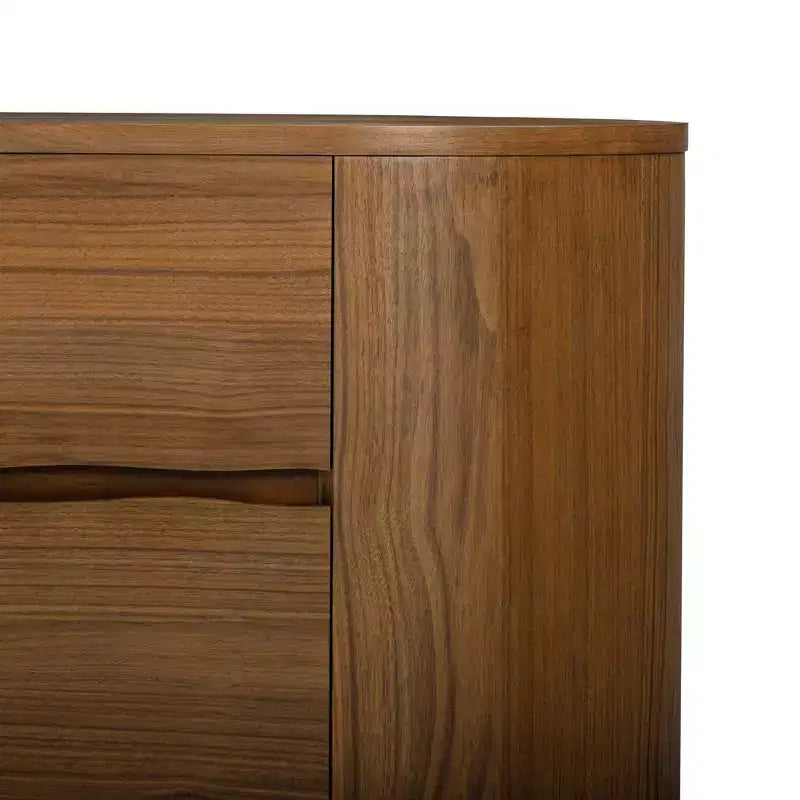 Modern 6-Drawer Dresser with Live Edge Design, Metal Base & Durable Mixed Wood Construction