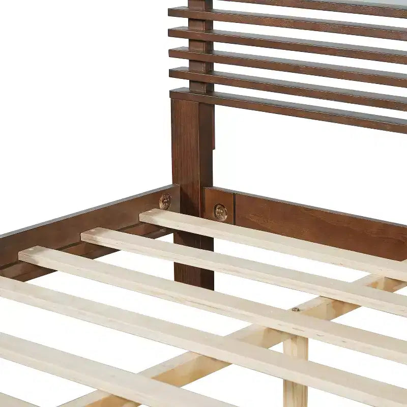 Christopher Knight Home Eunji Modern Pine Wood Bed Frame with Horizontal Slatted Headboard