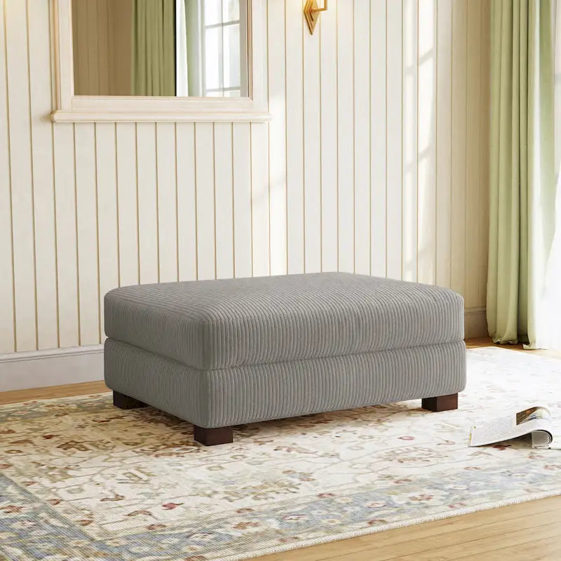 Pouffe d'appoint oversize en velours côtelé moderne