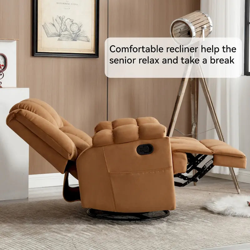 Green Oversized Manual Recliner with Swivel, Rocking, and Fabric Upholstery