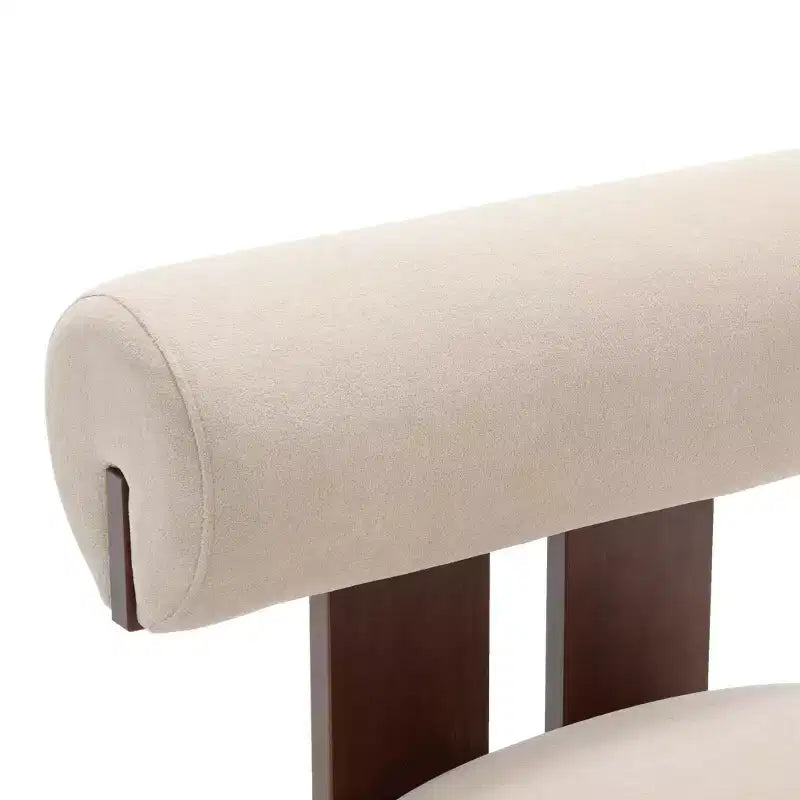 Christopher Knight Home Chariya Modern Rubberwood Velvet Upholstered Sculptural Accent Chair with Cylindrical Backrest