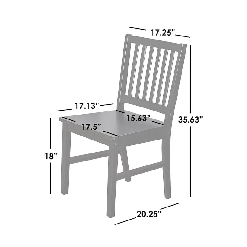 Set of 4 Solid Wood Slat-Back Dining Chairs, Sturdy Frame, Classic Design, Easy Assembly