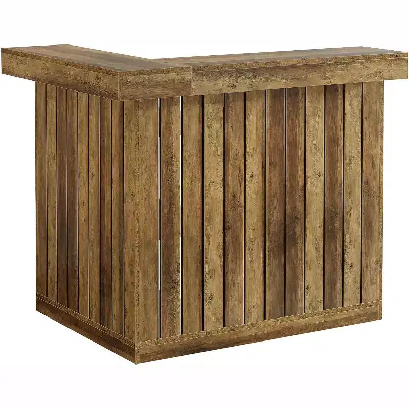Lantine L-Shaped Home Bar Unit, 4-Tier Corner Liquor Bar Table with Storage Shelves and Wine Glasses Holder for Home Pub