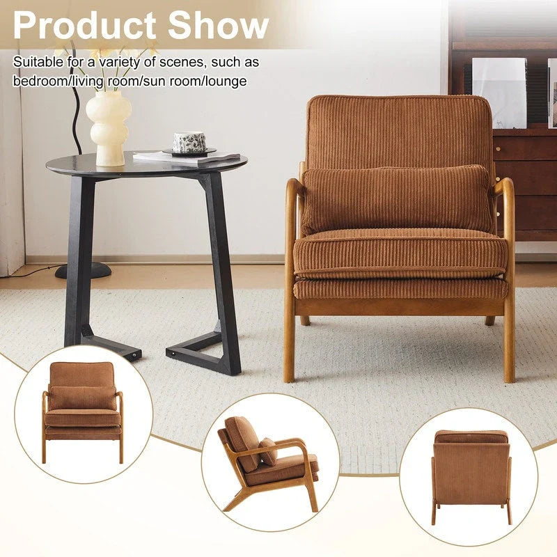 Fauteuil d'appoint rembourré Mid-Century Modern