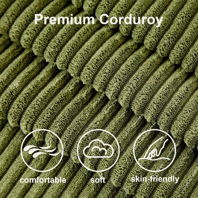 Dyonery 2 in 1 Pull Out Sleeper Sofa with Storage Chaise C Corduroy Sectional Couch with USB Ports for Living Room