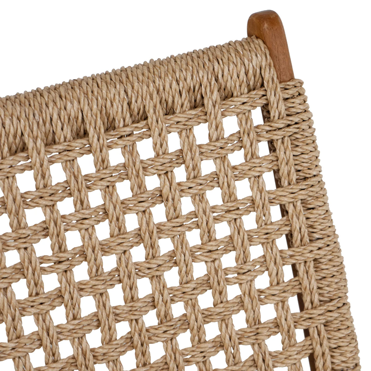 Rustic Teak Lounge Chair with Woven - Outdoor