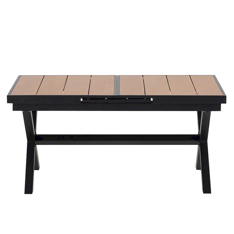 7-Piece Outdoor Extendable Dining Set with Extendable Table and 6 Armrest Chair