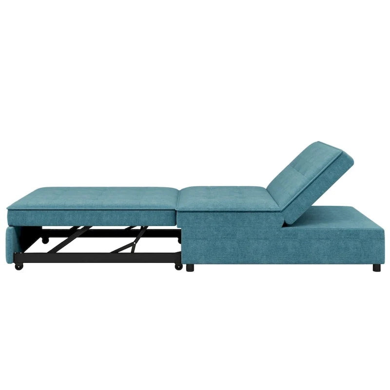 72.5 Linen 4-in-1 3-Seater Sleeper Sofa with 5-Level Adjustable Backrest And Storage Pocket