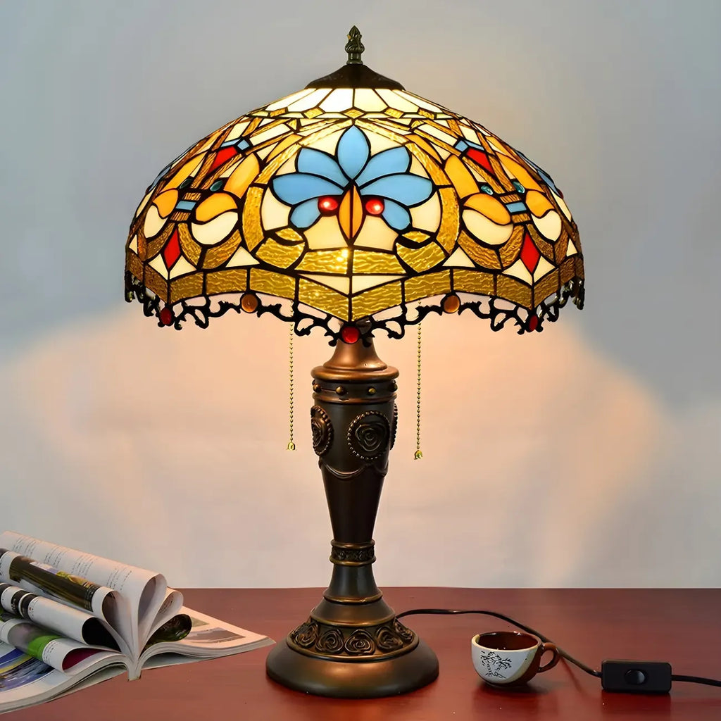 HomeyFad 2-Light Vintage Stainless Glass Dome Table Lamp