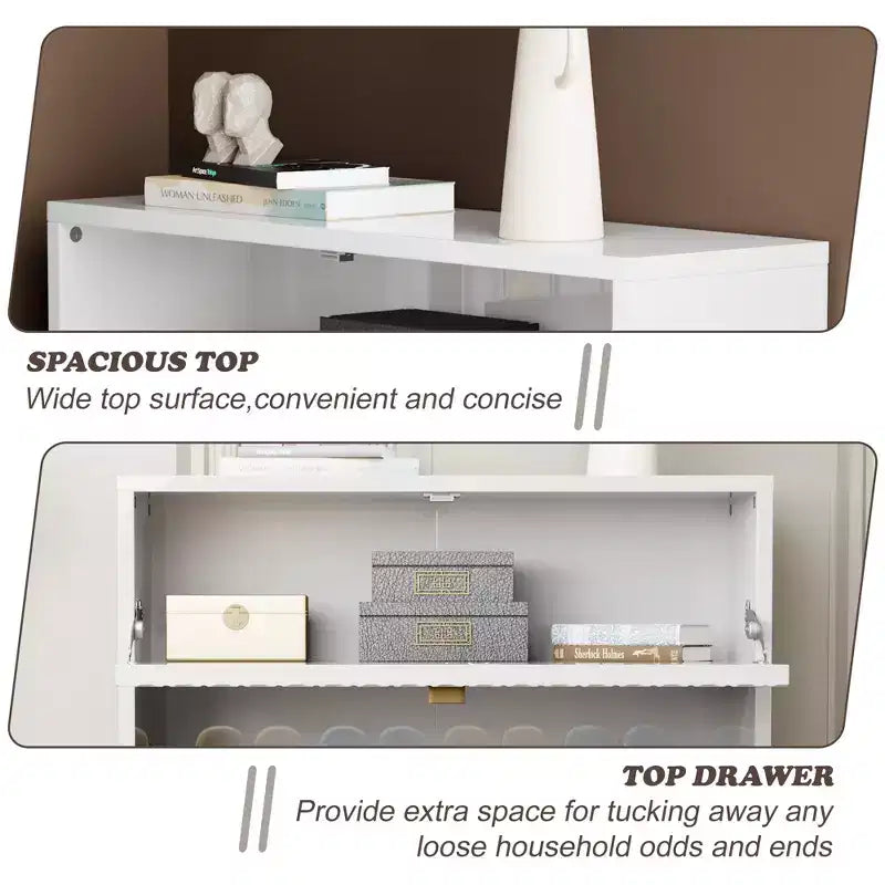 CLIHOME 24 Pair Entryway Shoe Storage Organizer Cabinet Flip Drawers Closet Shoe Rack Shelf Organizer