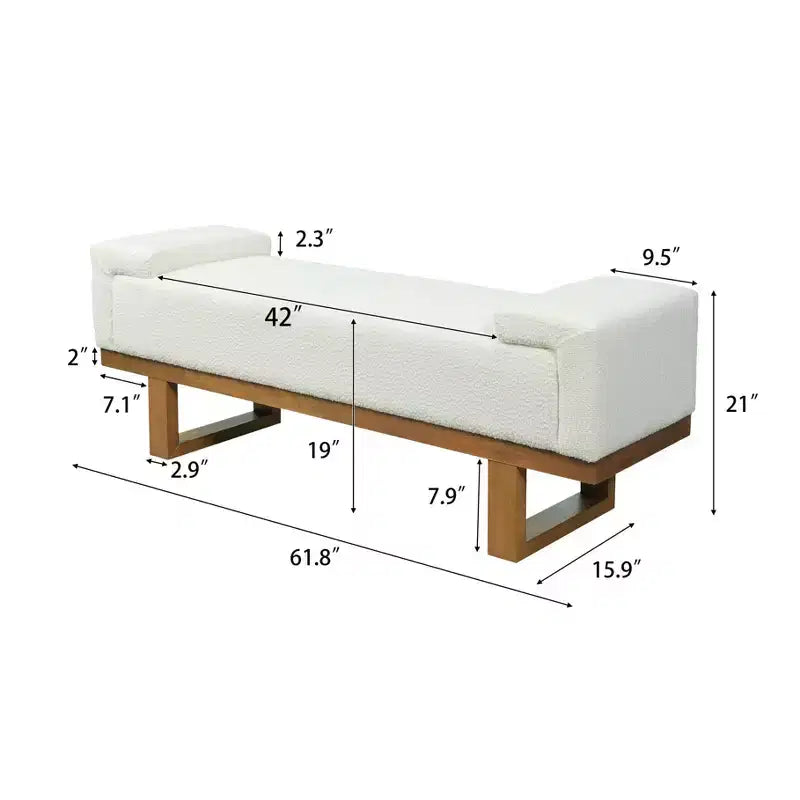 Christopher Knight Home Paulina Modern Rubberwood Boucle Upholstered Bench