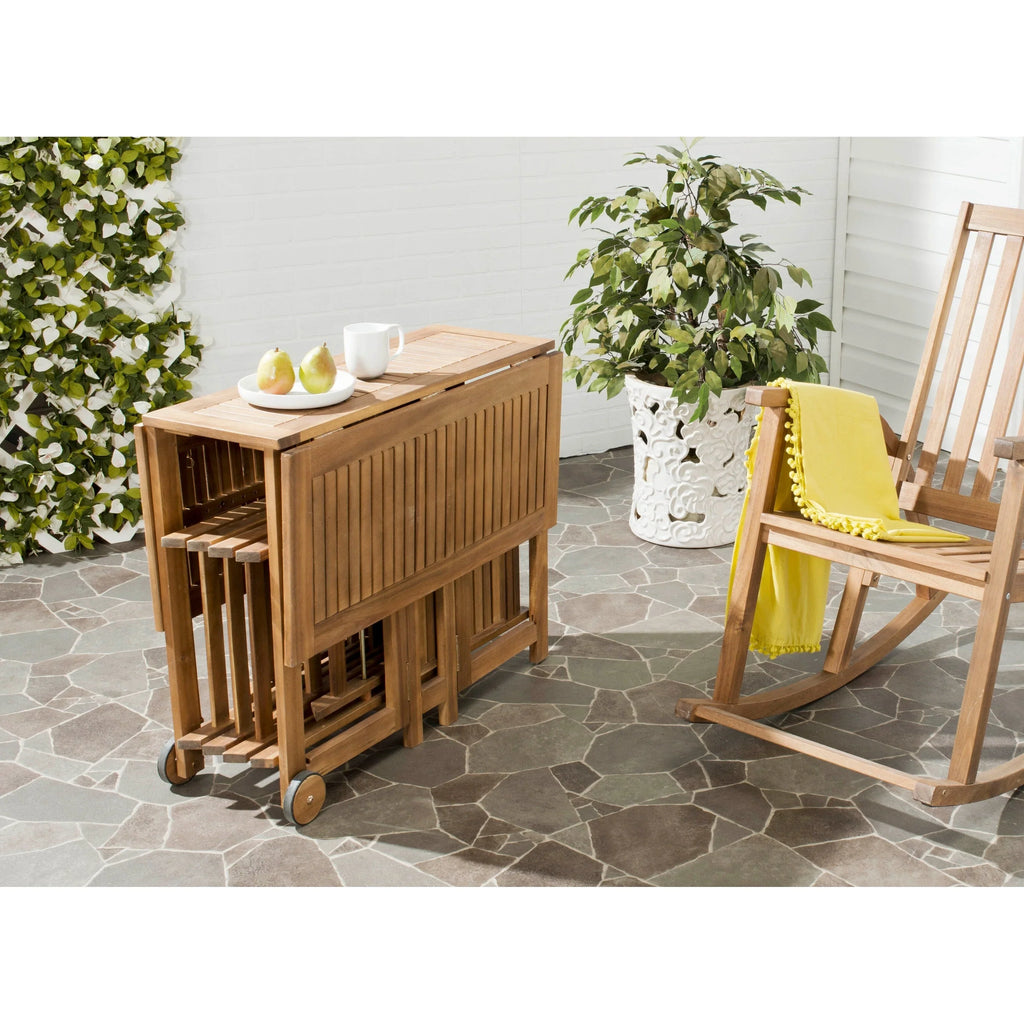 SAFAVIEH Outdoor Brandy 5-Piece Outdoor Dining Table Set - 43Wx35Dx29H
