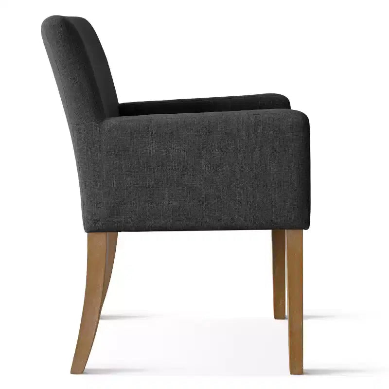 Lot de 6 chaises de salle à manger capitonnées avec accoudoirs, fauteuils modernes en lin avec pieds en bois, chaises d'appoint pour salle à manger, salon – Panipeachy