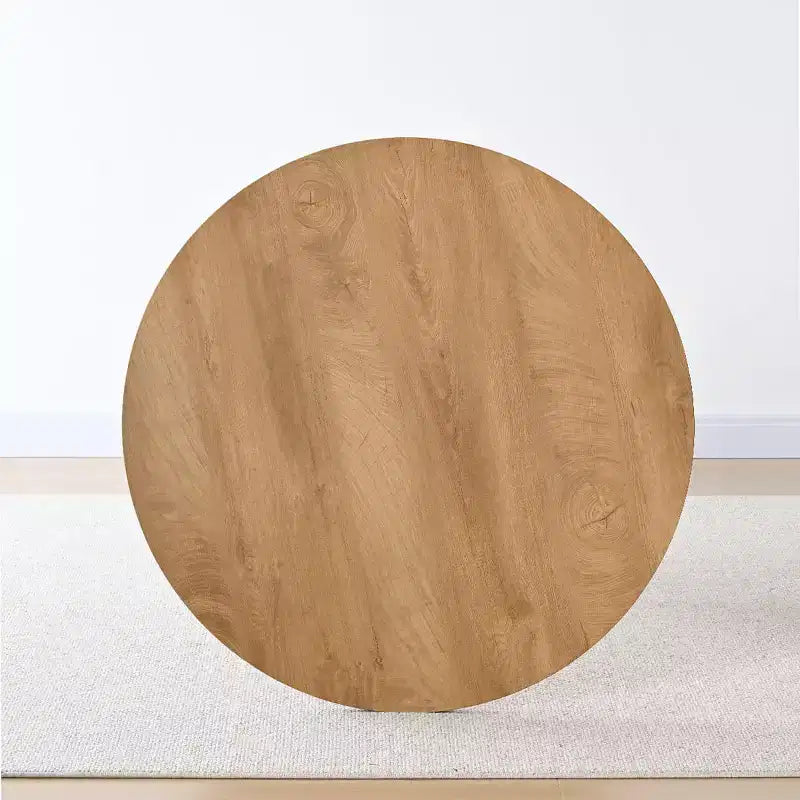 Table à manger ronde moderne avec piédestal, finition grain de bois, petite table de cuisine/table basse pour appartement, salle à manger et salon-Panipeachy