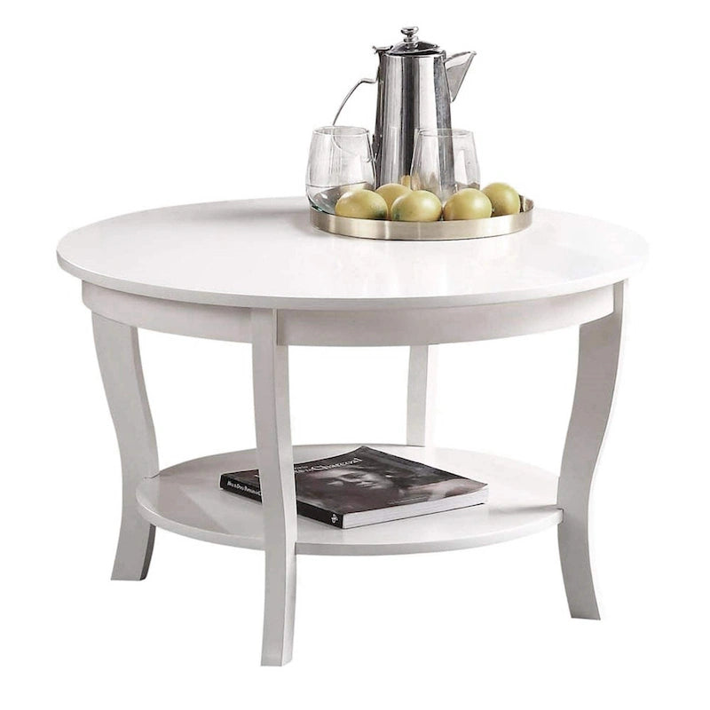 Convenience Concepts American Heritage Round Coffee Table with Shelf