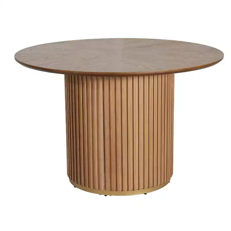 Christopher Knight Home Shankar Modern 5 Piece Round Dining Table Set with Rubberwood Upholstered Chairs