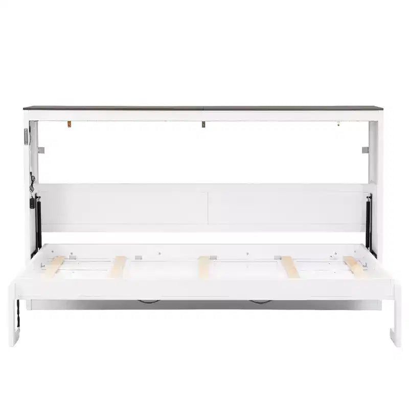 Twin Size Murphy Bed with LED Light, can be Folded into a Cabinet, Hidden Wall Bed Cabinet for Guest Room