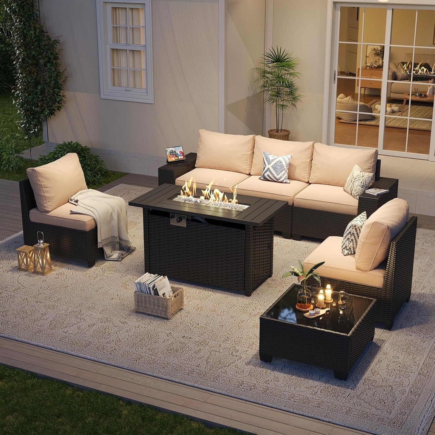 Outdoor Patio Furniture Sets with 4in Thicken Cushion