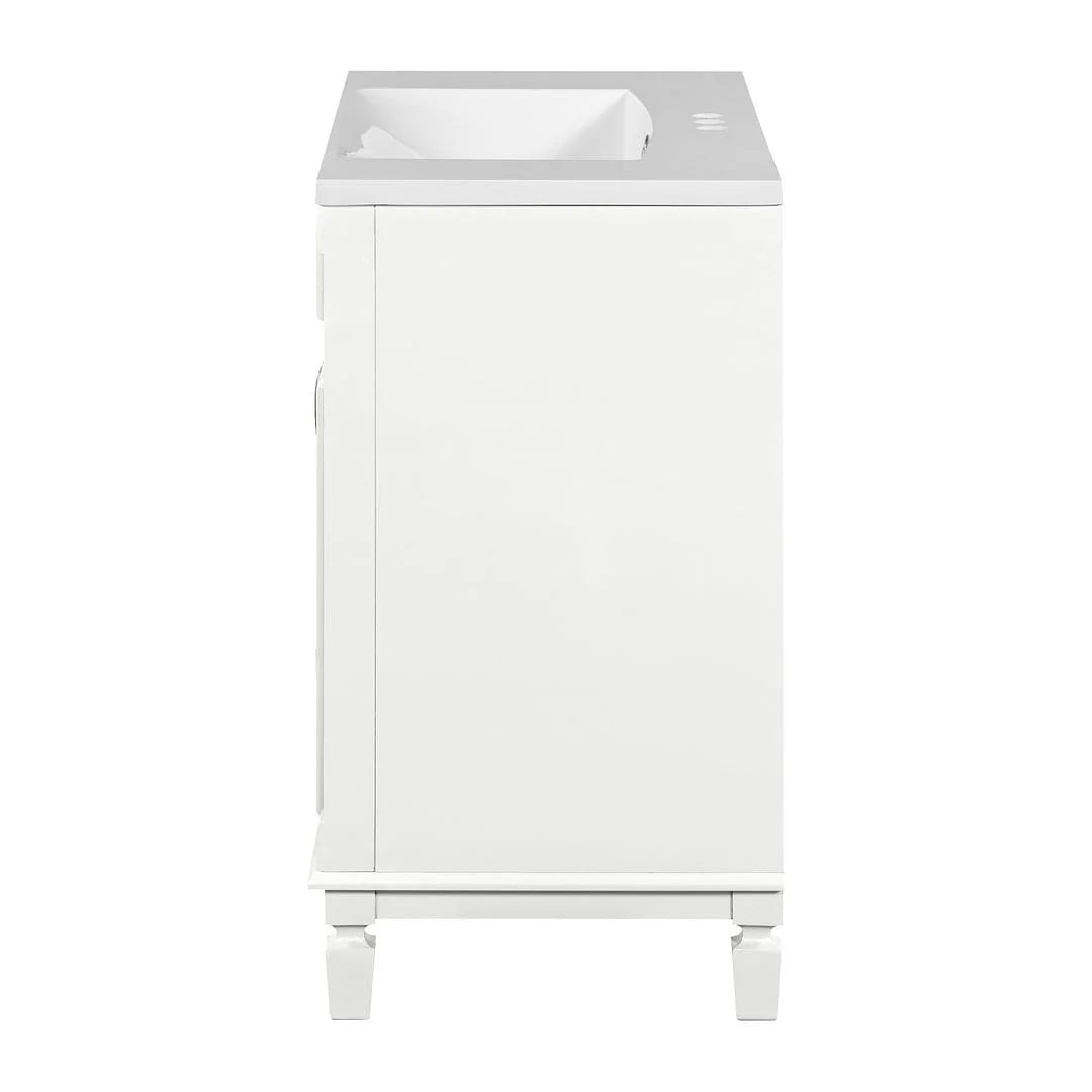 36'' Modern Bathroom Vanity with Top Sink and Mirror Cabinet,2 Doors and 2 Drawers
