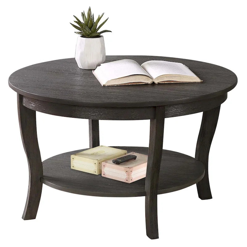 Convenience Concepts American Heritage Round Coffee Table with Shelf