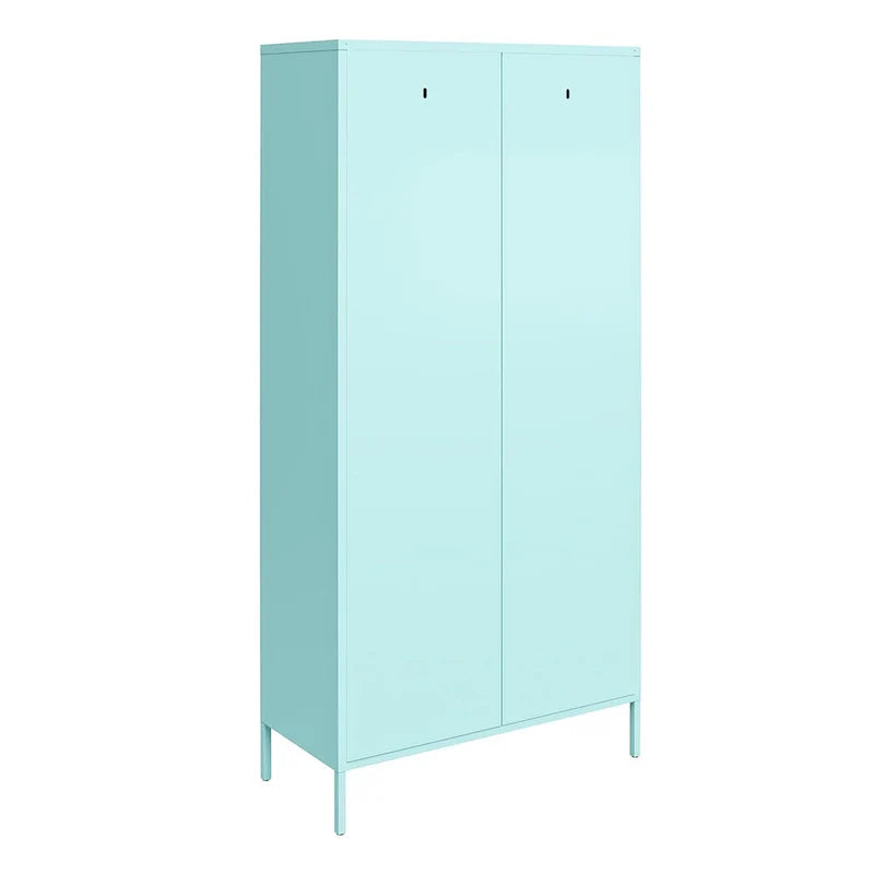 Orange / Pink 2-Door Tall Metal Locker Storage Cabinet, 1-Person