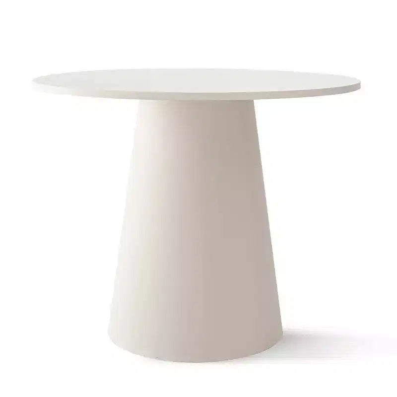 Small Dining Table Set for 2, Beige Upholstered Chairs, Round Pedestal Dining Table, Compact Modern Kitchen Furniture-Panipeachy