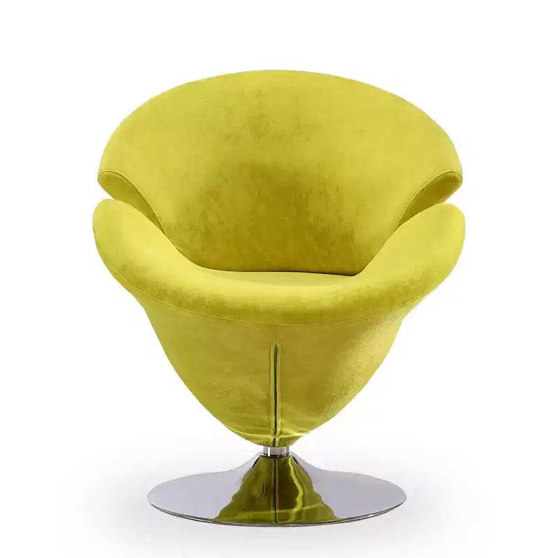 Manhattan Comfort Set of 4 Tulip Swivel Accent Chair Orange/Yellow: Velvet Upholstery, No Assembly Required