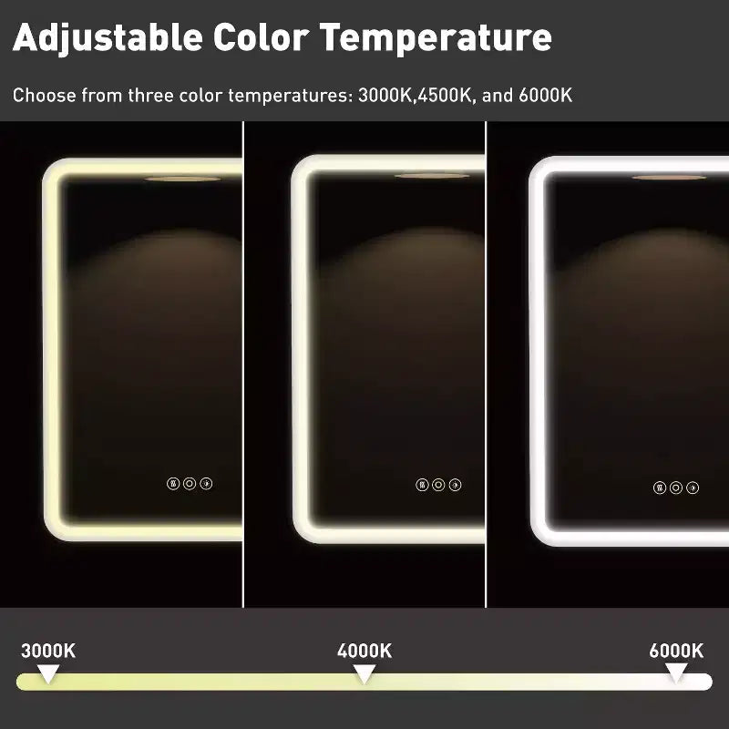 Black / White / Gold LED Medicine Cabinet, Single Door, Left or Right Hinge, Recessed or Wall-Mounted