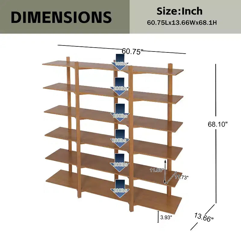 Christopher Knight Home Elliot Modern Wood 6-Tier Open Display Storage Shelf Bookcase