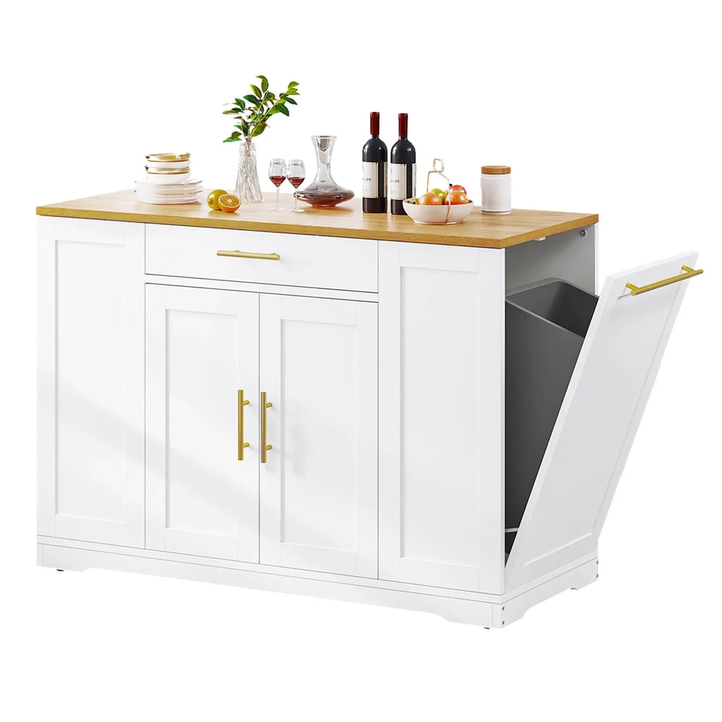 Moasis 53-inch Rolling Kitchen Island Storage Cabinet Portable Mobile Kitchen Cart