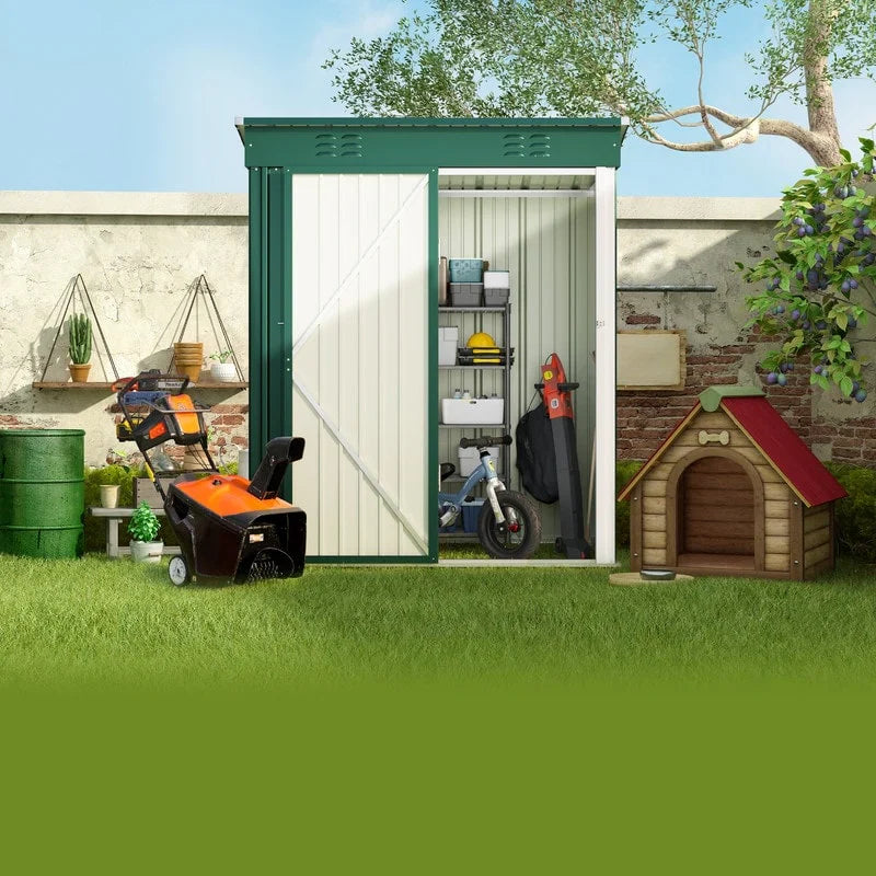Abri de jardin en métal pour outils avec porte verrouillable pour mobilier de jardin et outils