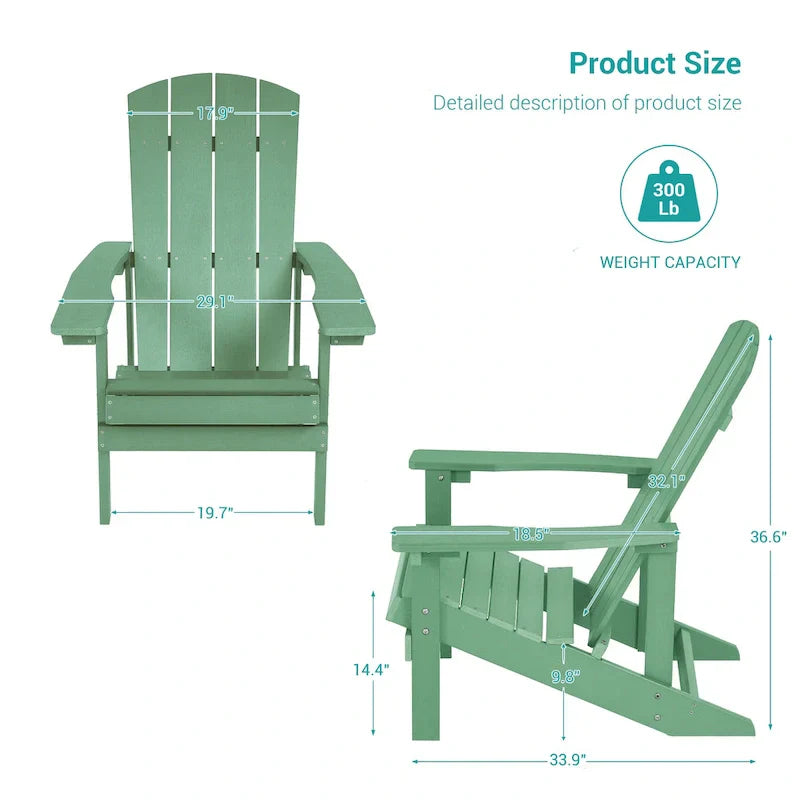 Chaises Adirondack d'extérieur en bois résistantes aux intempéries Bonosuki - Lot de 4